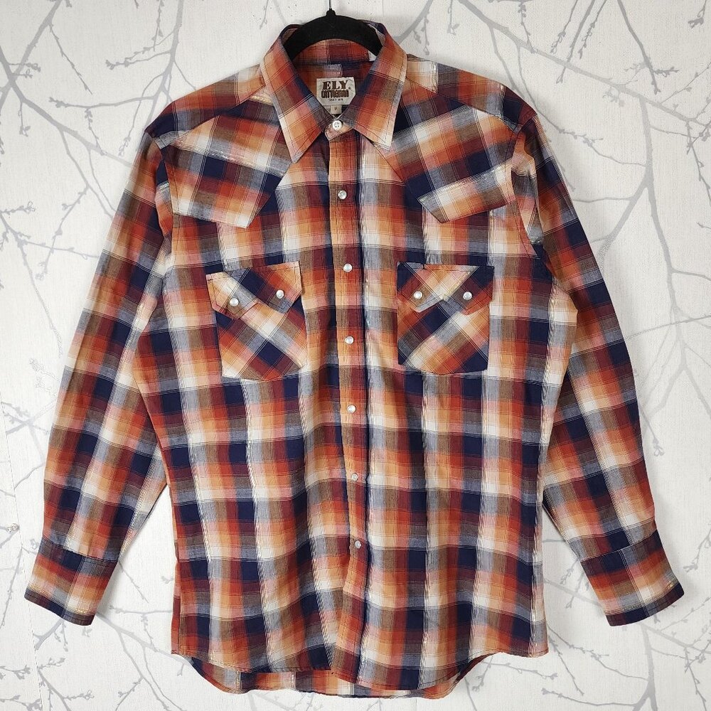 Ely Cattleman Plaid Pearl Snap Western Shirt